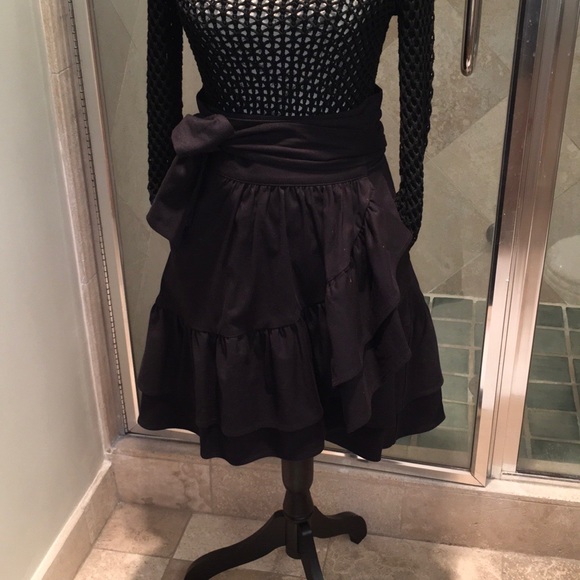 NWT! Marissa Webb Black Milos Faille Wrap Skirt 4 - Picture 6 of 13